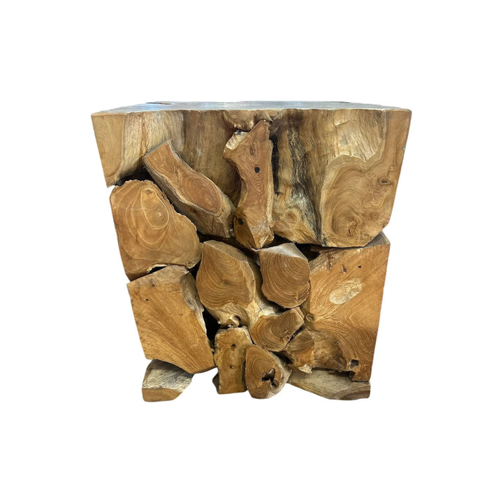 Teak Mosaic Cube (Side-table) Broward Design Center