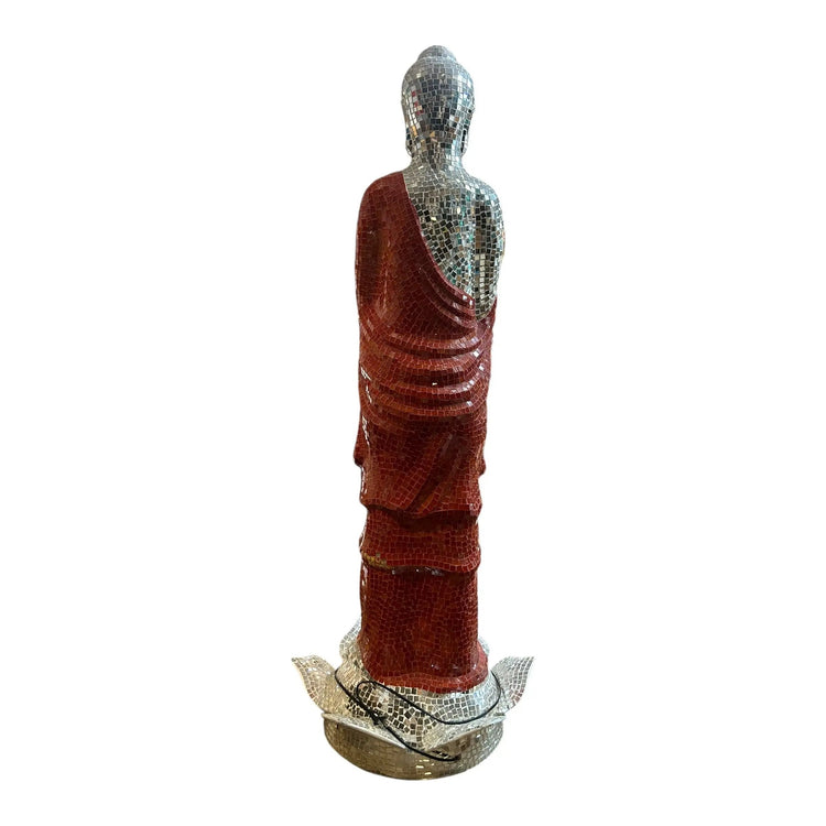 Mosaic Glass Mirror Buddha Lamp Statue Broward Design Center
