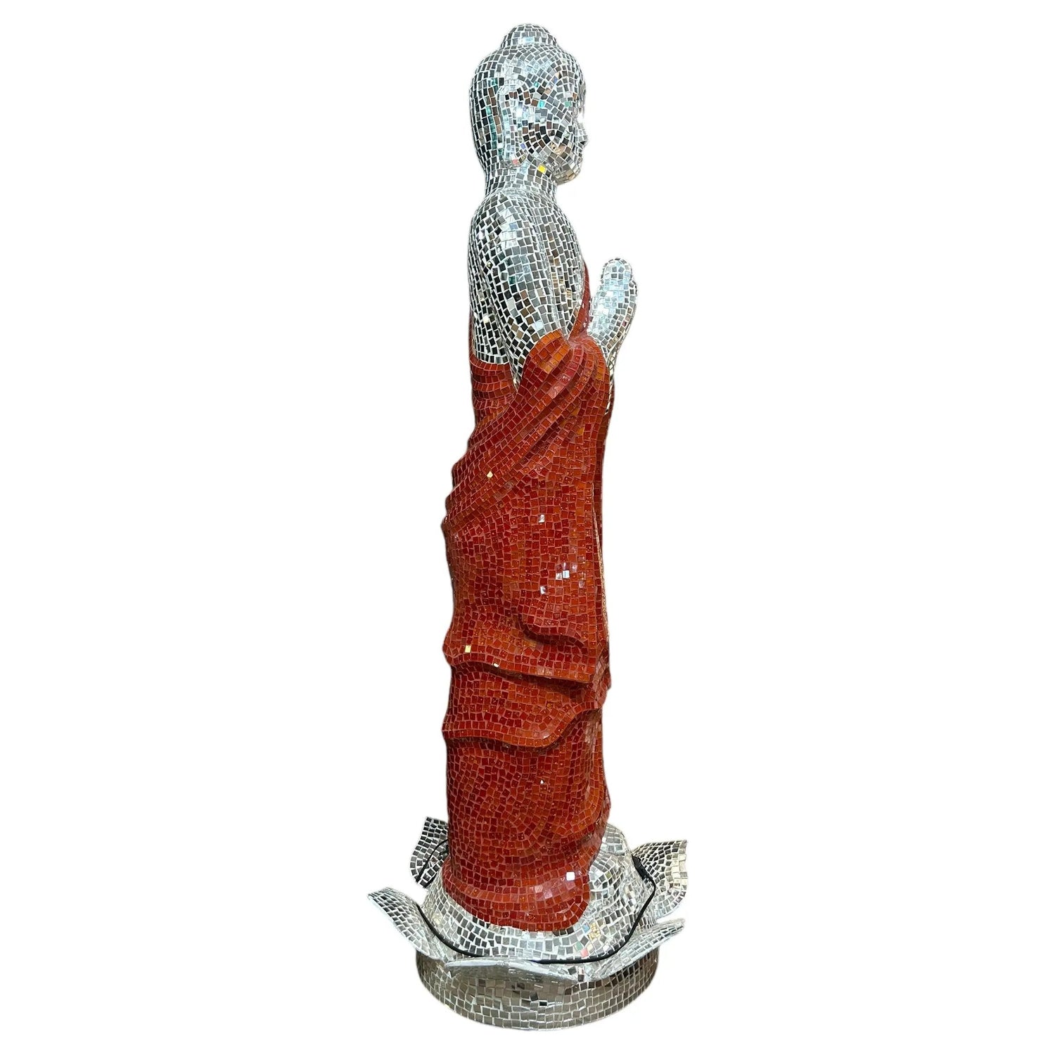 Mosaic Glass Mirror Buddha Lamp Statue Broward Design Center