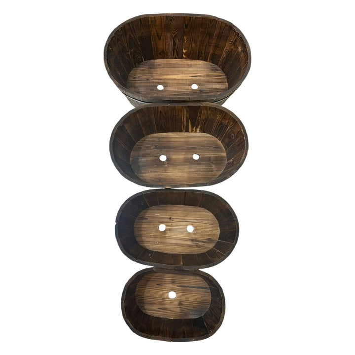Wood Planters with Metal Trim Broward Design Center
