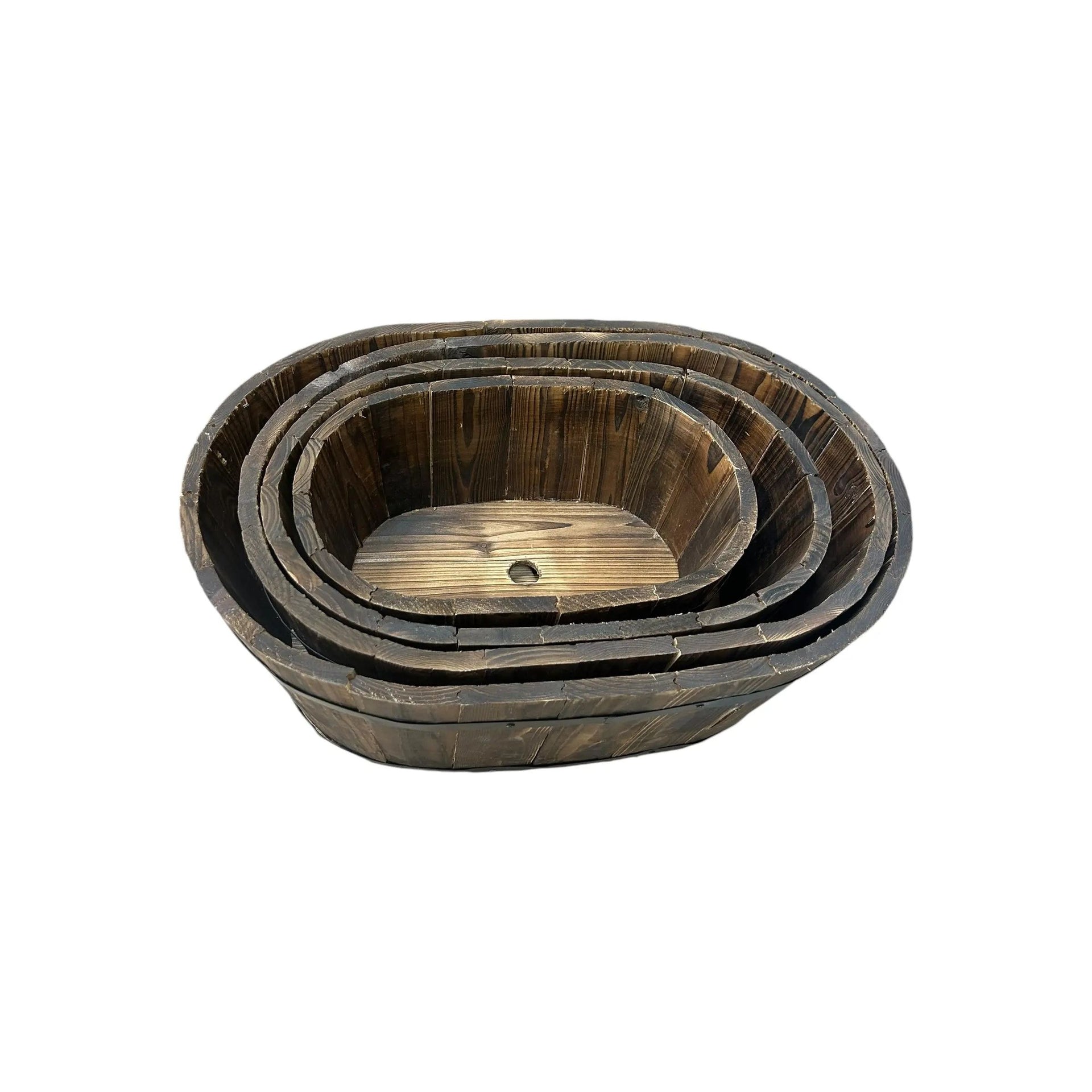 Wood Planters with Metal Trim Broward Design Center