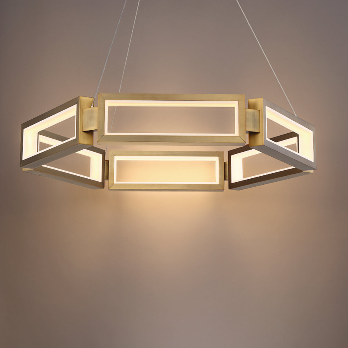 Modern Forms PD-50829-AB Mies - 52W 1 LED Chandelier In Modern Style-5.13 Inches Tall and 23.88 Inches Wide, Finish Color: Aged Brass