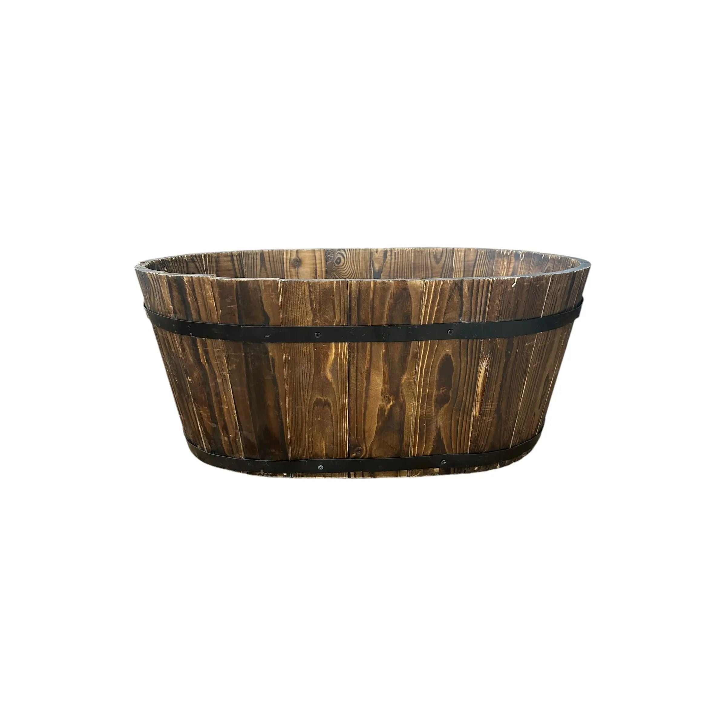 Wood Planters with Metal Trim Broward Design Center