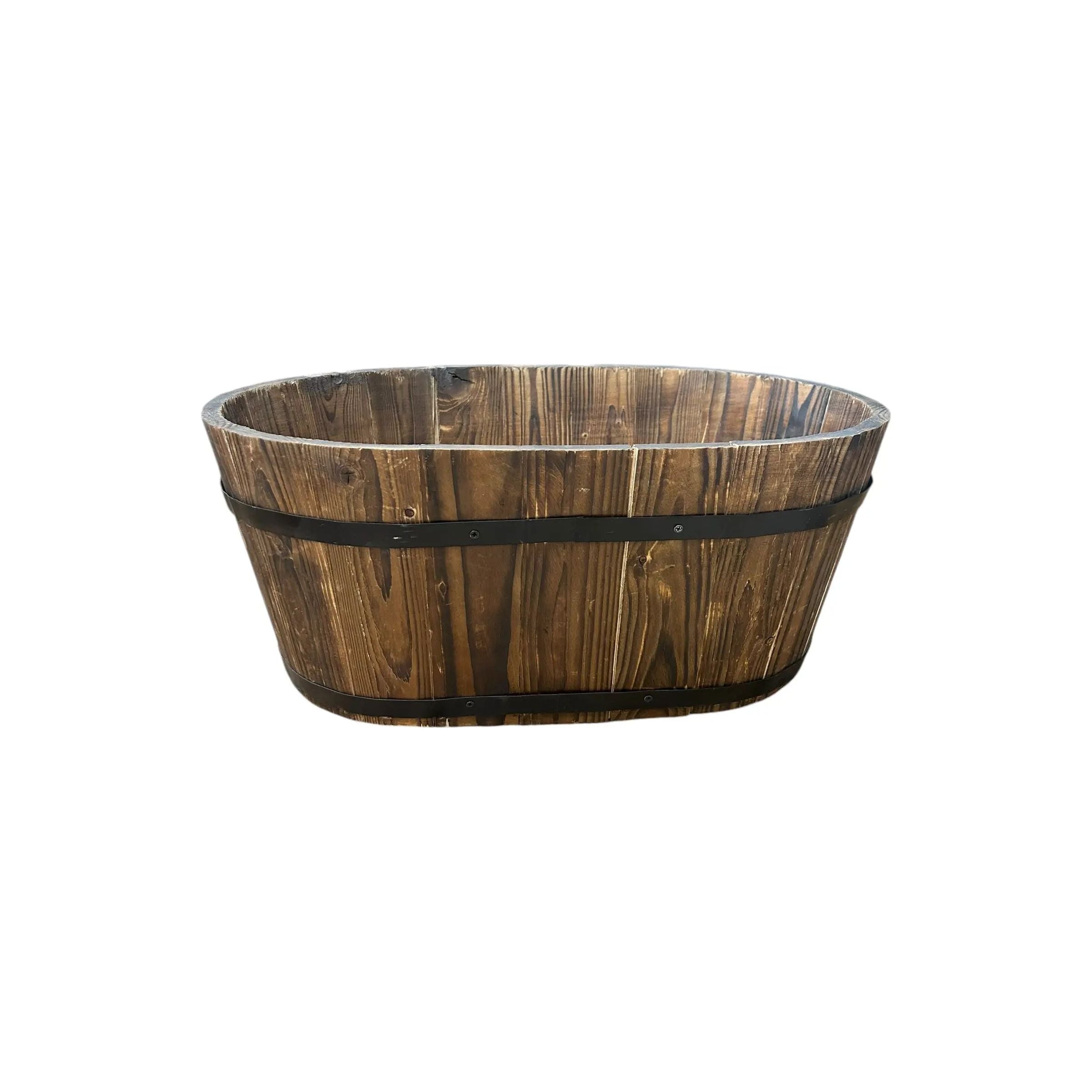 Wood Planters with Metal Trim Broward Design Center