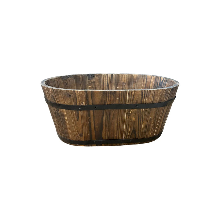 Wood Planters with Metal Trim Broward Design Center