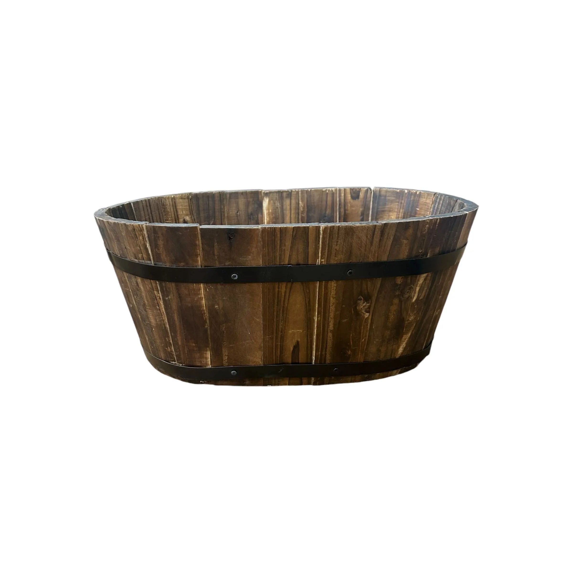 Wood Planters with Metal Trim Broward Design Center