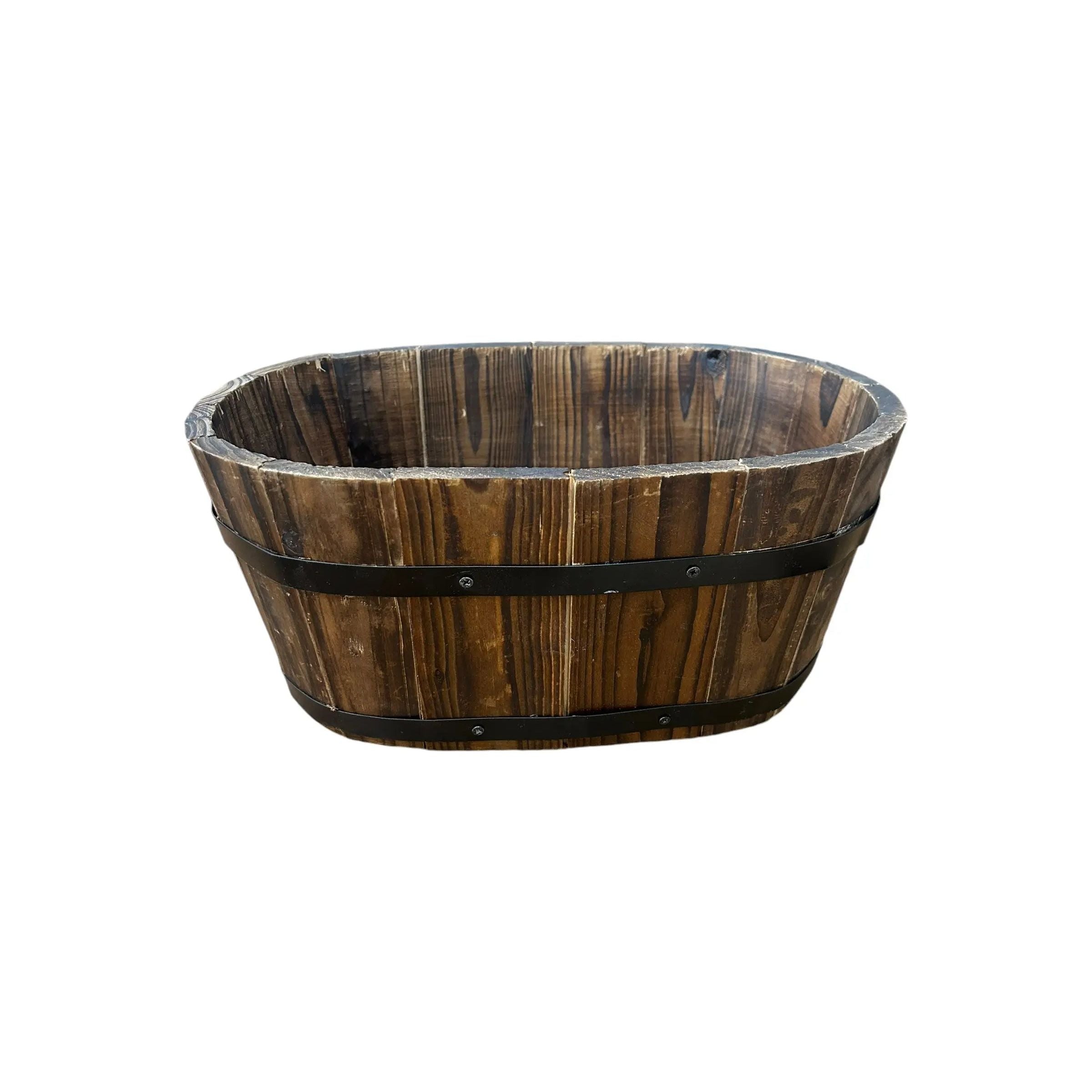 Wood Planters with Metal Trim Broward Design Center