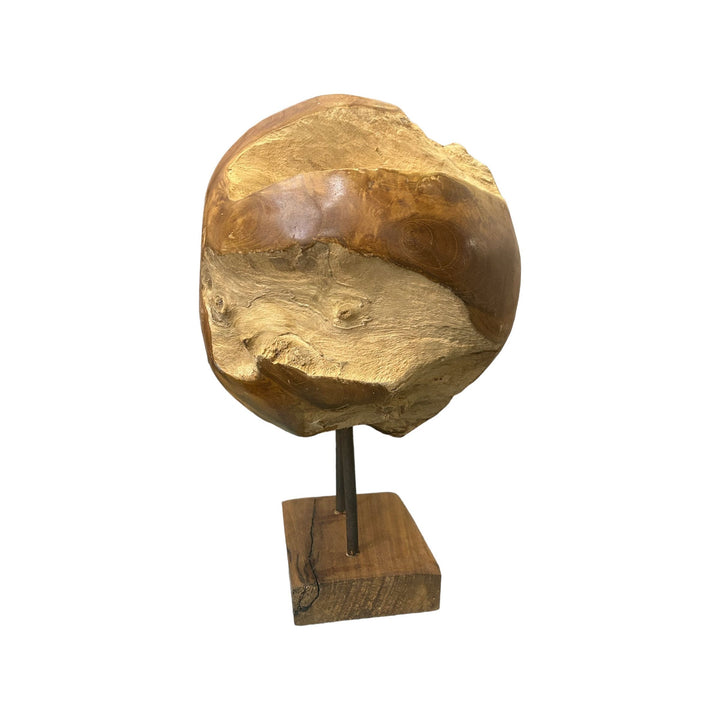 Teak Ball On a Stand Broward Design Center