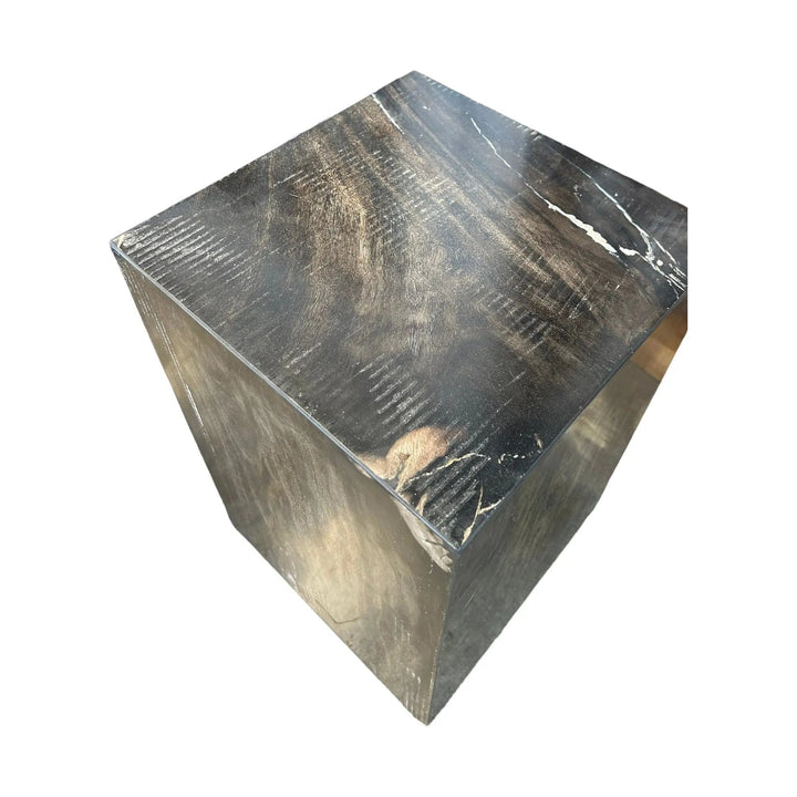 Petrified Wood Square Stool (C) Broward Design Center