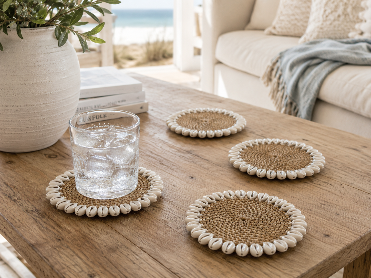 White Shell Coasters