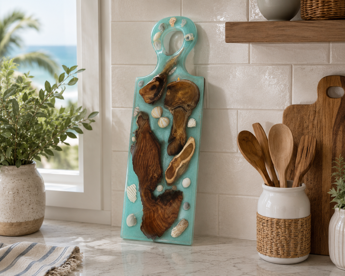 Coastal Shell Cutting Board