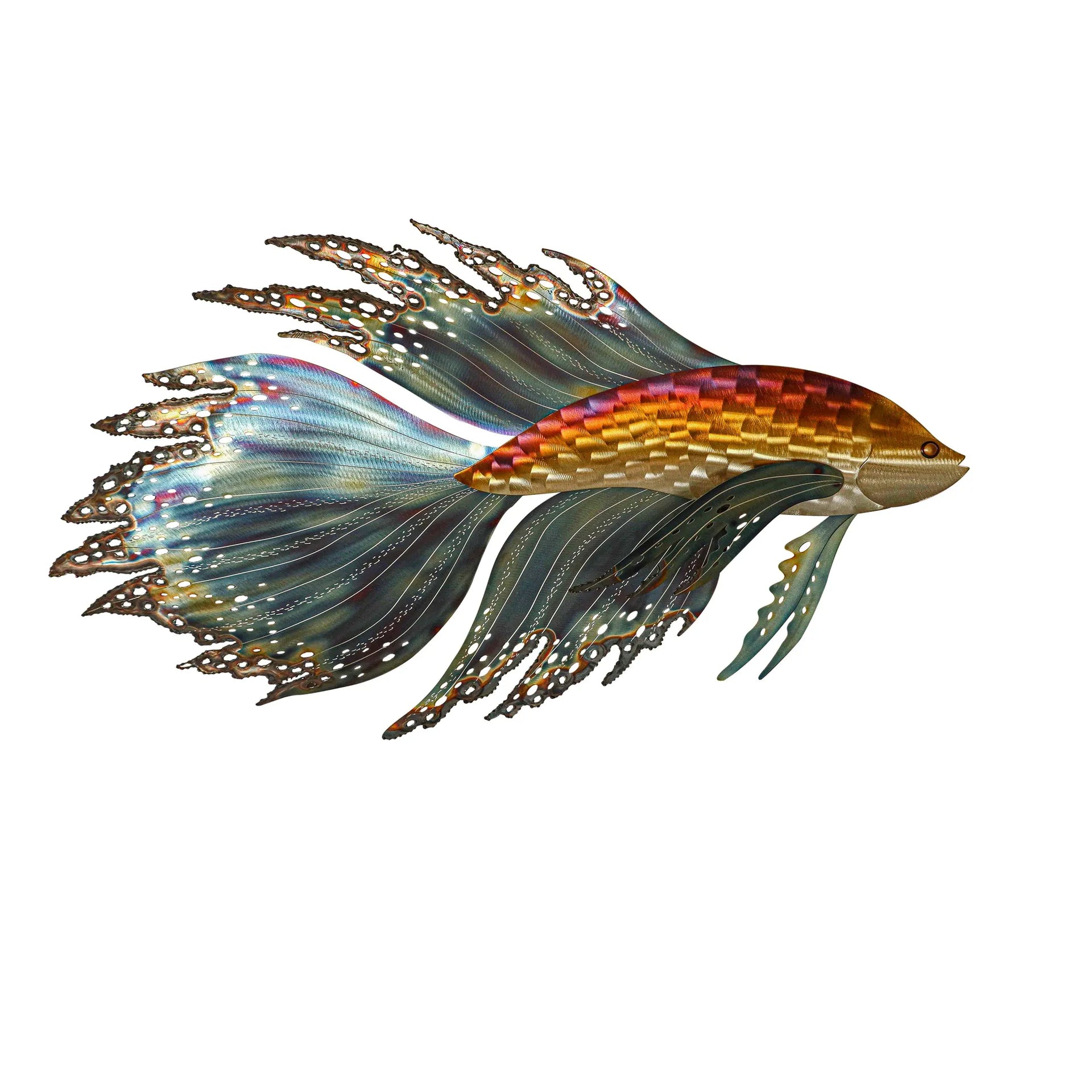 Fighting Fish R (face L, Raku style, no coatings)