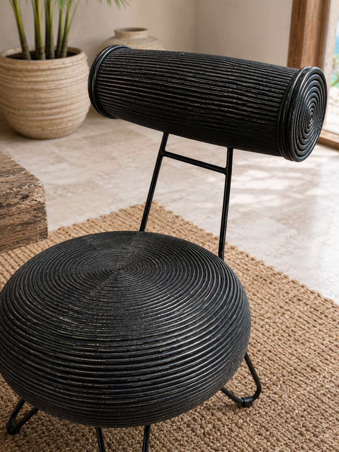 Art Deco Bali Chair – Handcrafted Black Accent Chair