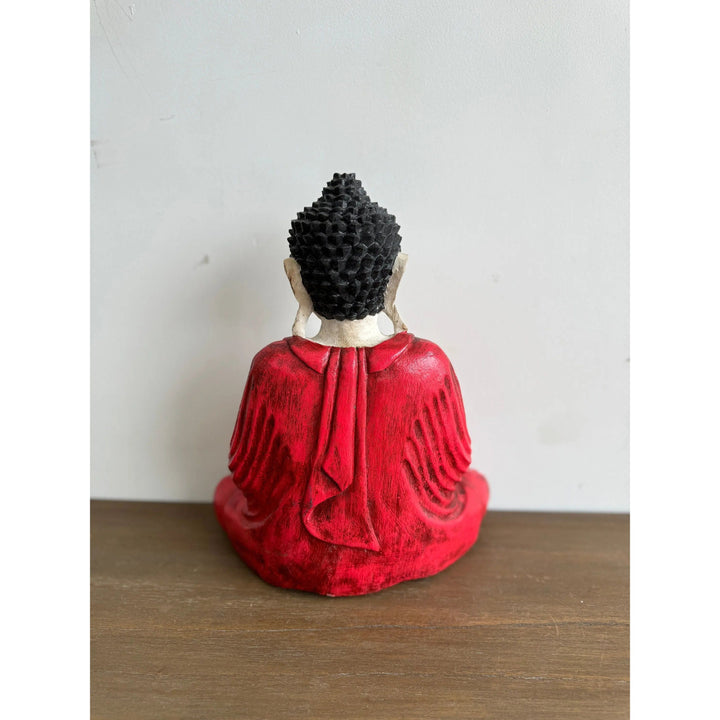 Hand Carved Painted Buddha Etsy