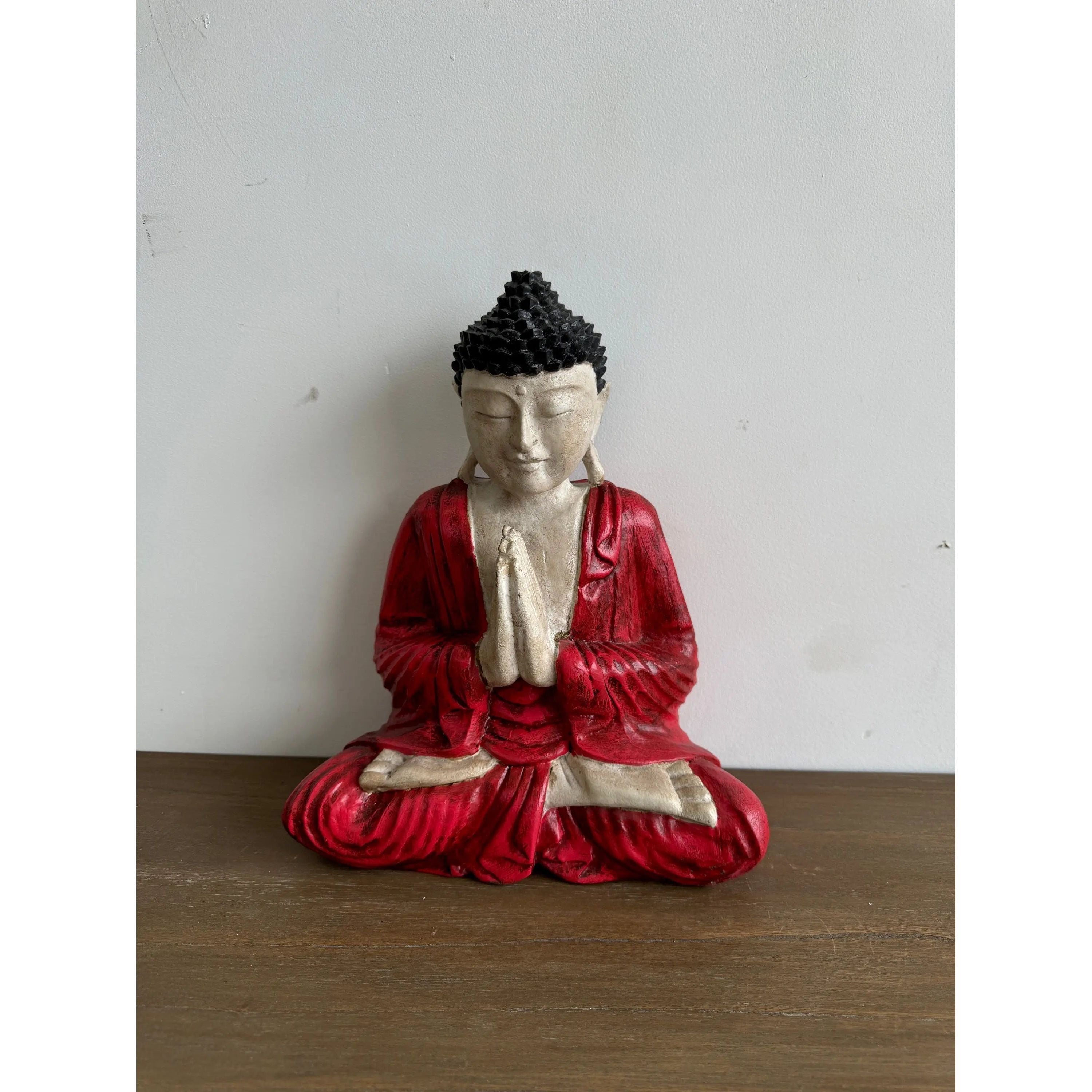 Hand Carved Painted Buddha Etsy