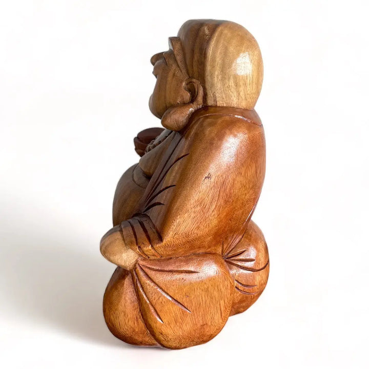 Happy Buddha Sculpture (Dark Brown) Broward Design Center